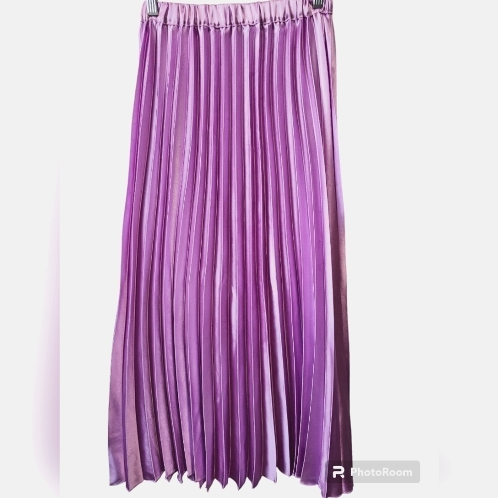 Asos pleated satin maxi skirt